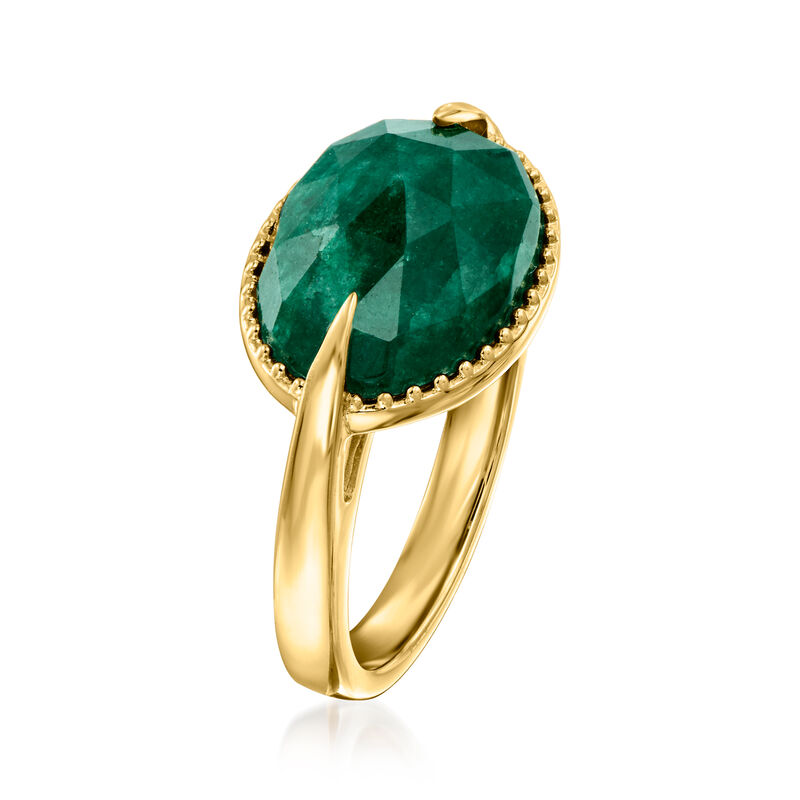 5.00 Carat Emerald Ring in 18kt Gold Over Sterling image number 2