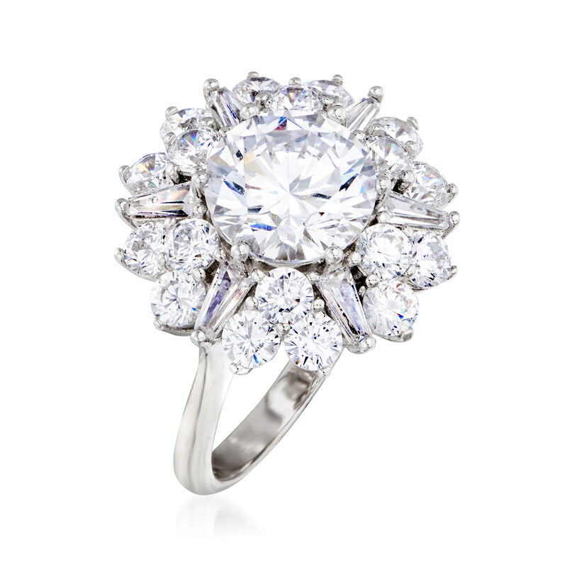 5.00 ct. t.w. CZ Starburst Ring in Sterling Silver image number 2