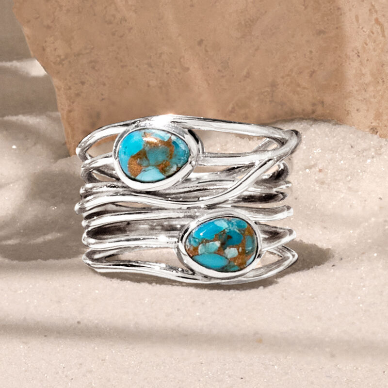 Turquoise Highway Ring in Sterling Silver image number 4