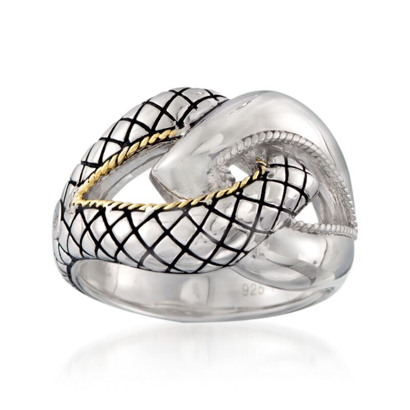 Andrea Candela "Conexion" Sterling Silver Ring with 18kt Yellow Gold image number 0