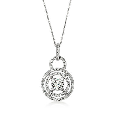 C. 2000 Vintage 1.00 ct. t.w. Diamond Circles Pendant Necklace in 18kt White Gold