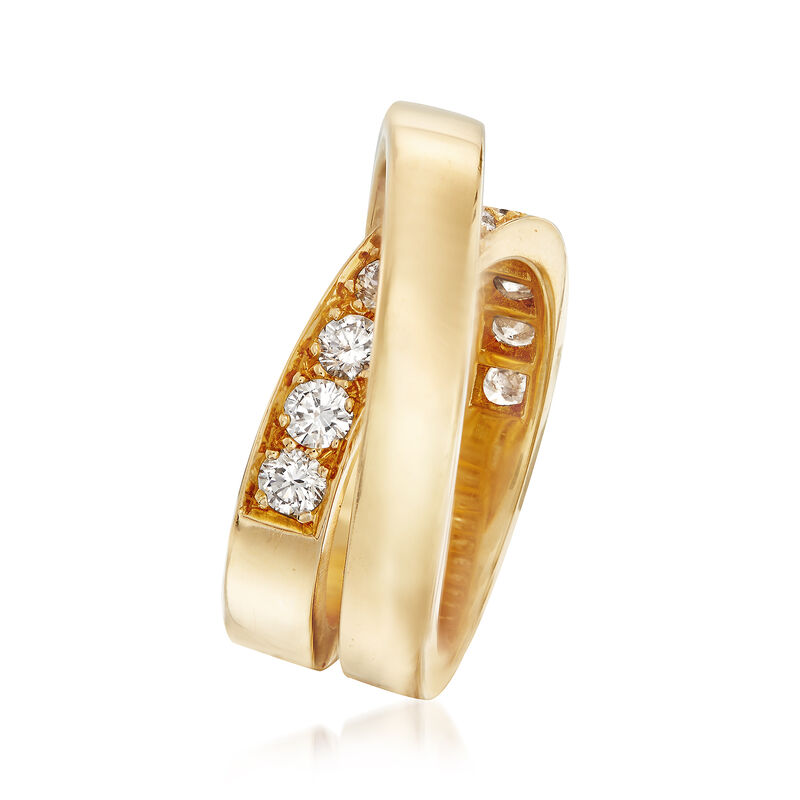C. 1999 Vintage Cartier 1.00 ct. t.w. Diamond Crisscross Ring in 18kt Yellow Gold image number 2