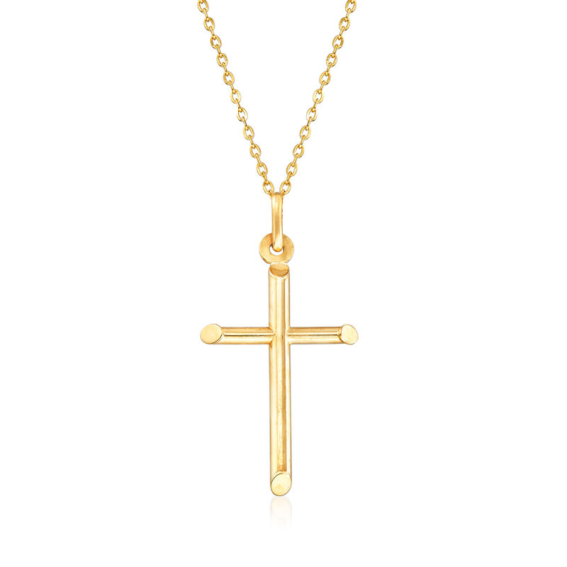 Italian 18kt Yellow Gold Cross Pendant Necklace image number 0
