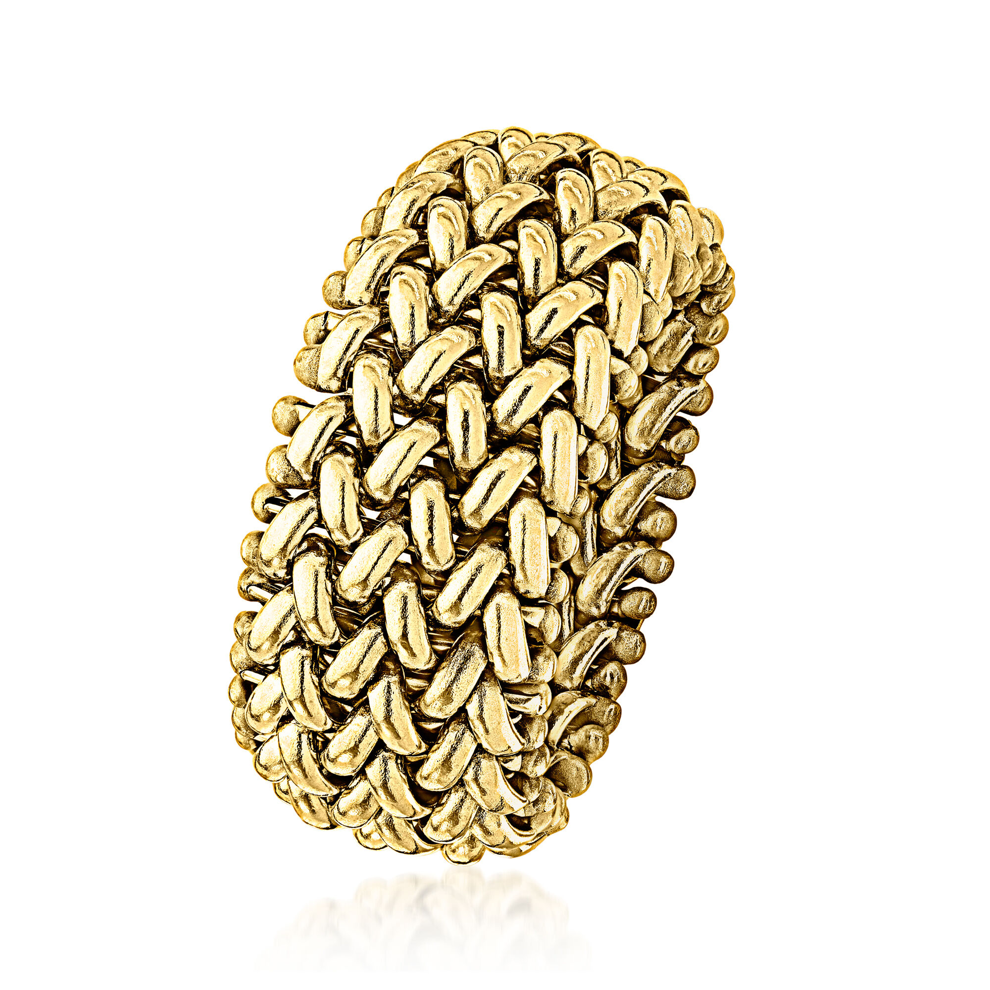 Italian 14kt Yellow Gold Riso-Link Ring | Ross Simons