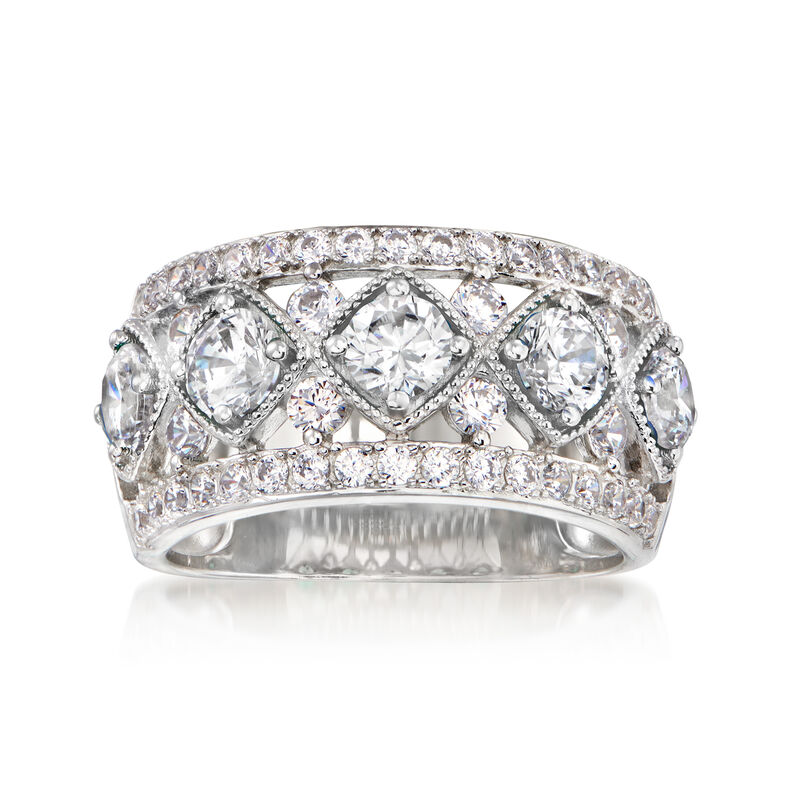 1.90 ct. t.w. CZ Ring in Sterling Silver image number 0