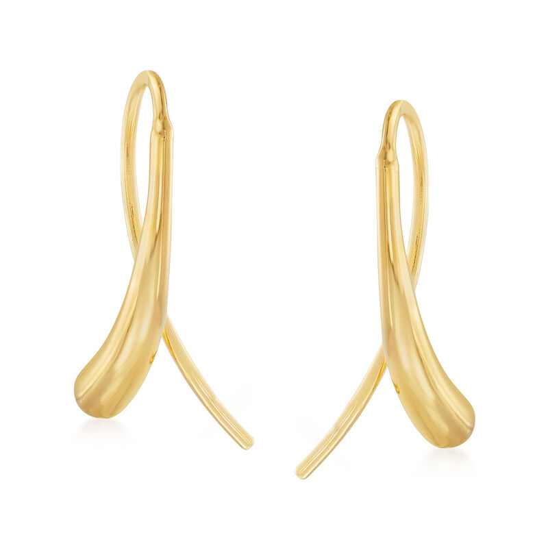 14kt Yellow Gold Elongated Teardrop Earrings image number 0