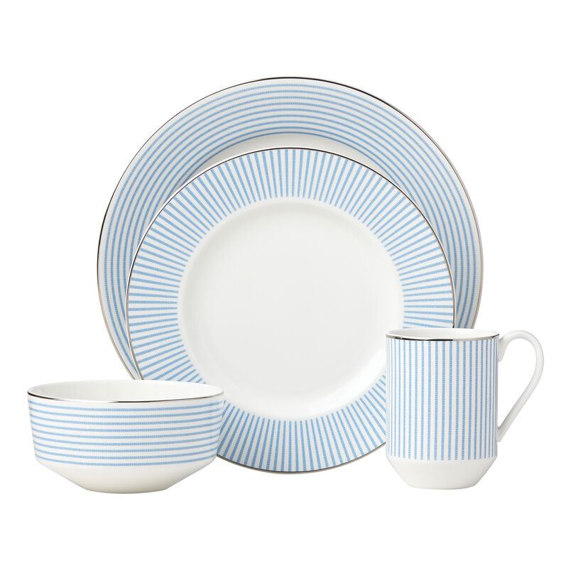 Kate Spade New York "Laurel Street" 4-pc. Blue and White Ceramic Place Setting image number 1