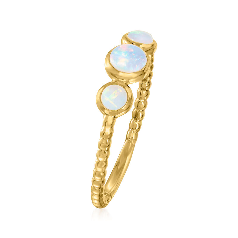Opal Three-Stone Ring in 14kt Yellow Gold image number 1