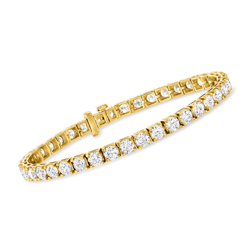 10.00 ct. t.w. Lab-Grown Diamond Tennis Bracelet in 14kt Yellow Gold image number 0