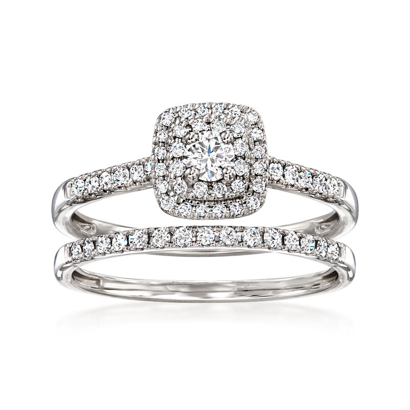 .50 ct. t.w. Diamond Bridal Set: Engagement and Wedding Rings in 14kt White Gold image number 0