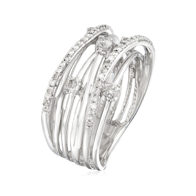 .51 ct. t.w. Diamond Highway Ring in Sterling Silver. Size 9 image number 2