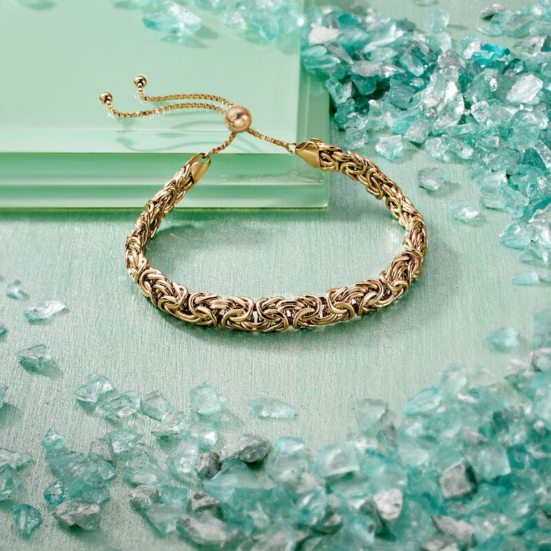 14kt Yellow Gold Byzantine Bolo Bracelet image number 4
