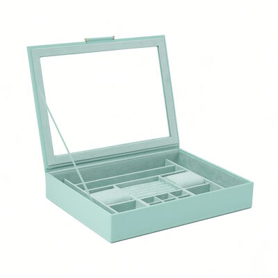 WOLF &quot;Sophia&quot; Jade Leather Jewelry Box with Window