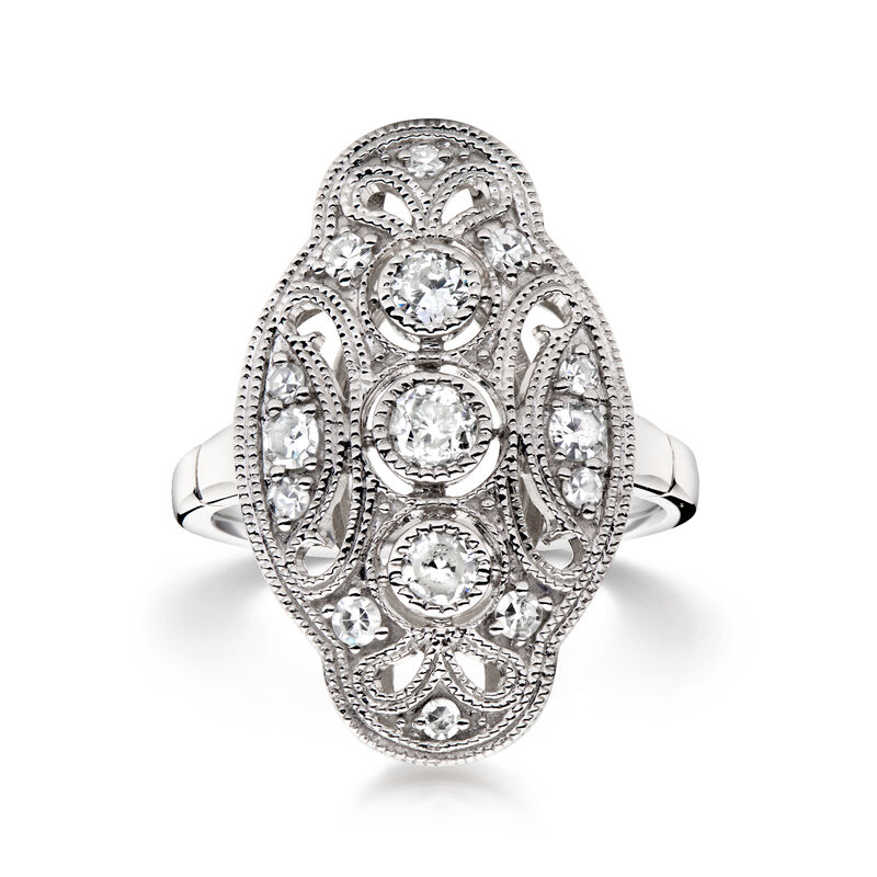 C. 2020 .68 ct. t.w. Diamond Filigree Ring in Platinum. Size 6.25 image number 0