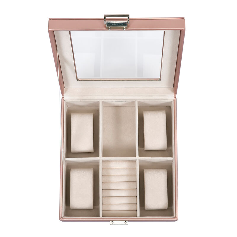 Mele & Co. "Iona" Metallic Rose Gold Faux Leather Jewelry Box image number 2