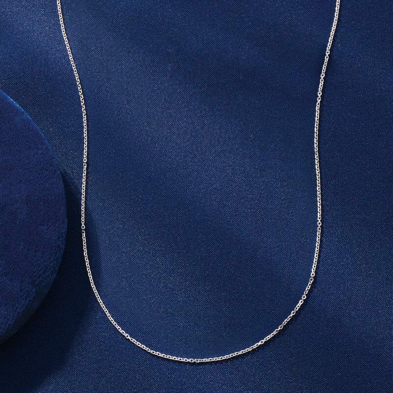 Italian 1mm Platinum Cable-Chain Necklace image number 1