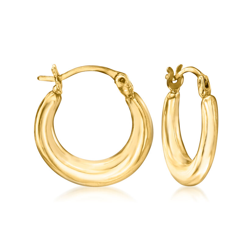 14kt Yellow Gold Hoop Earrings. 1/2&quot; image number 0