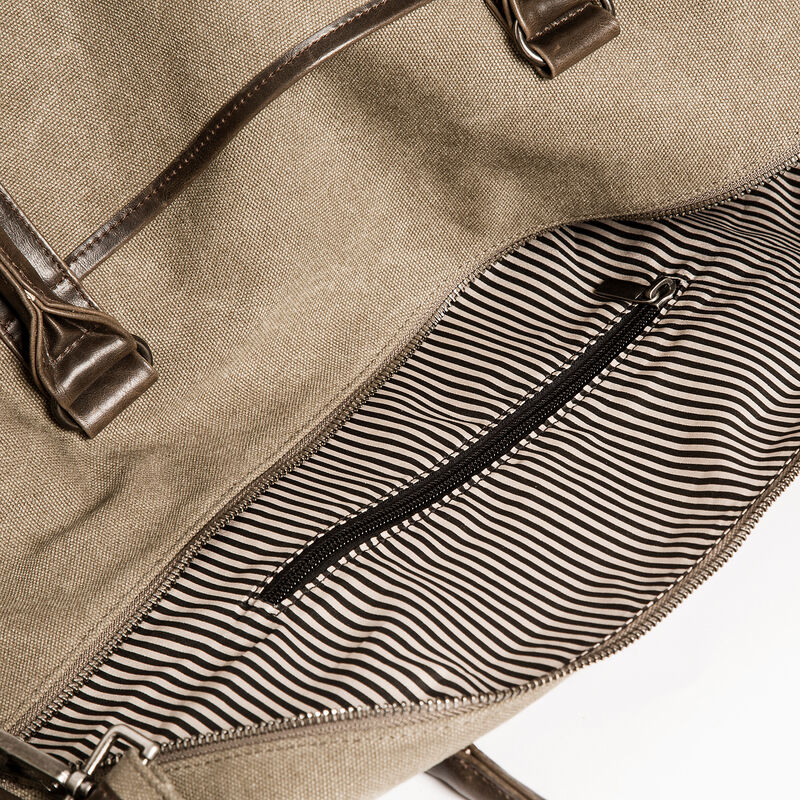 Brouk and Co. &quot;Excursion&quot; Khaki Waxed Canvas Weekender Bag image number 6