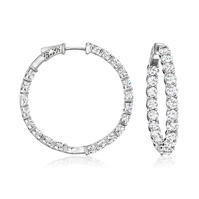 7.00 ct. t.w. Lab-Grown Diamond Inside-Outside Hoop Earrings in 14kt White Gold