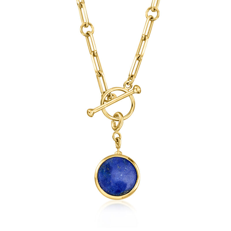 Turquoise and Lapis Reversible Charm in 18kt Gold Over Sterling image number 2