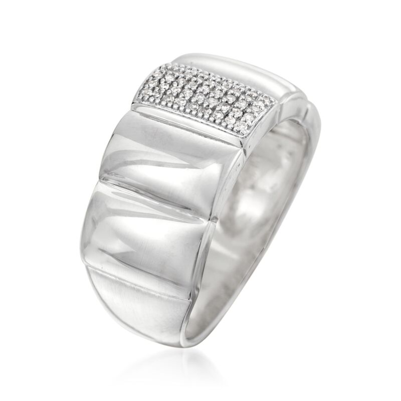 .10 ct. t.w. Pave Diamond Ring in Sterling Silver image number 2