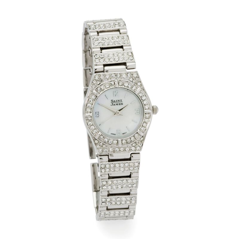 Saint James Women's 25mm Crystal and Mother-of-Pearl Watch in Stainless Steel image number 0