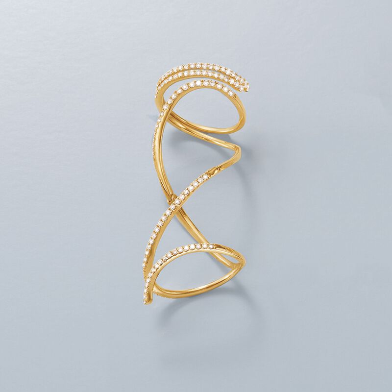 .93 ct. t.w. Diamond Knuckle-Wrap Ring in 14kt Yellow Gold image number 4