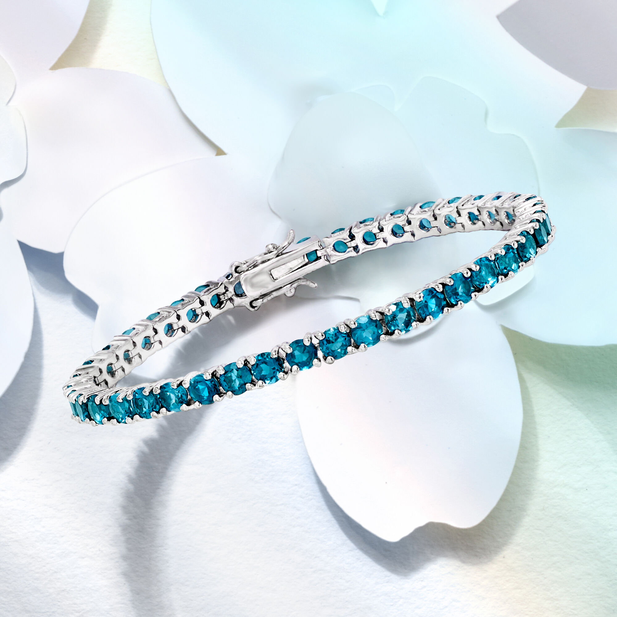 12.00 ct. t.w. London Blue Topaz Tennis Bracelet in Sterling
