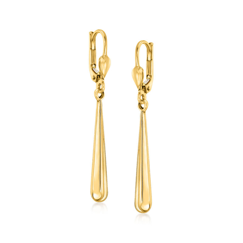 10kt Yellow Gold Elongated Teardrop Earrings   image number 0