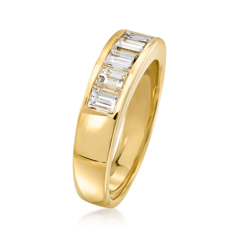 C. 1990 Vintage 1.30 ct. t.w. Baguette Diamond Ring in 18kt Yellow Gold. Size 6.75 image number 2