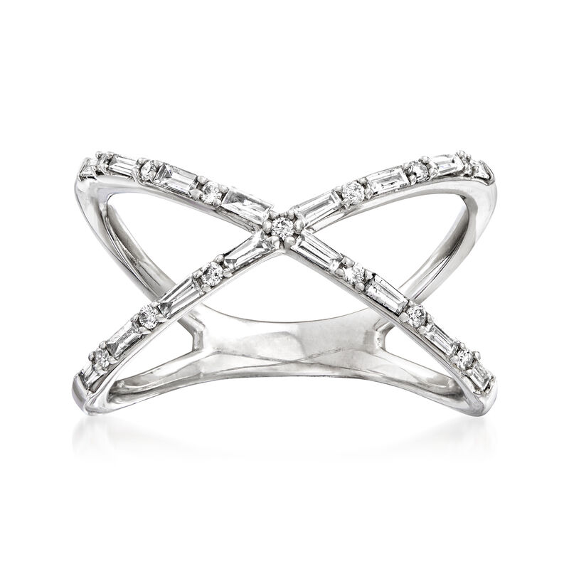 .29 ct. t.w. Diamond Crisscross Ring in 14kt White Gold image number 0
