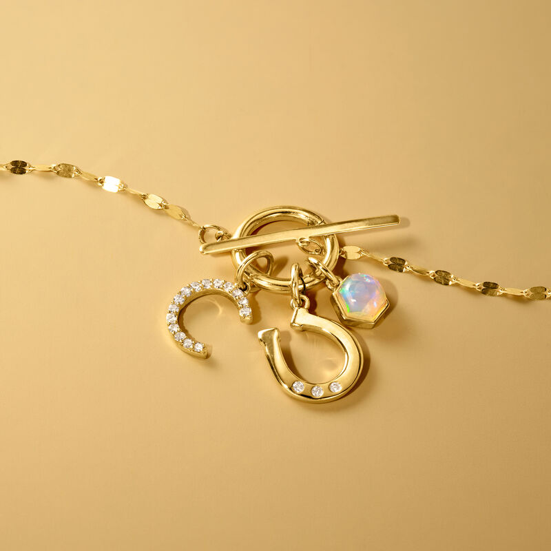 Italian 14kt Yellow Gold Charm-Compatible Lumachina-Chain Toggle Necklace image number 6