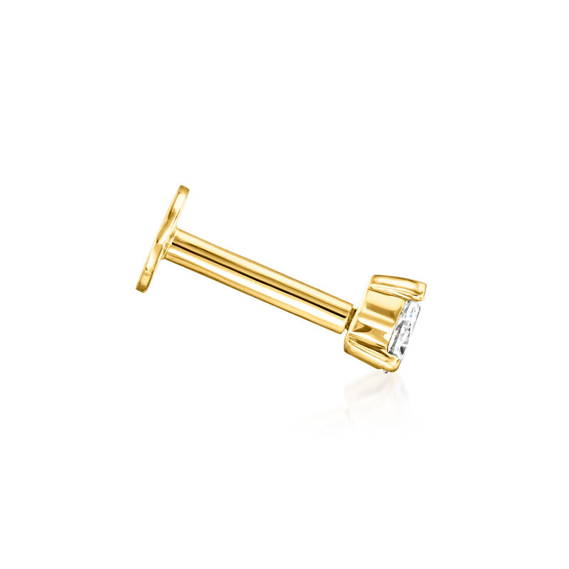 Pear-Shaped Lab-Grown Diamond Flat-Back Stud Earrings in 14kt Yellow Gold image number 3
