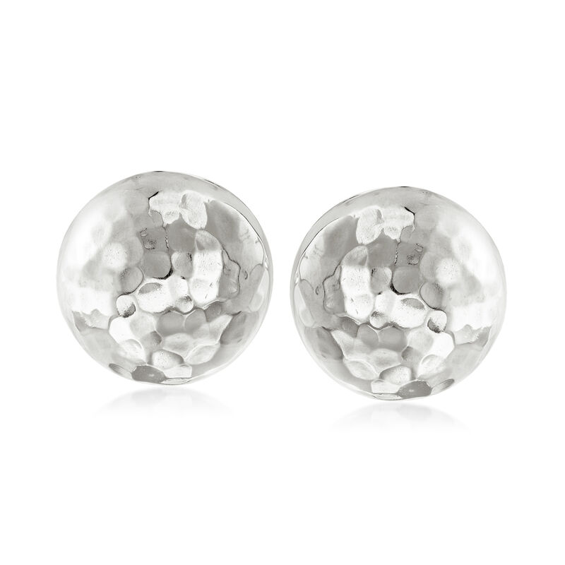 Italian Sterling Silver Dome Earrings image number 0