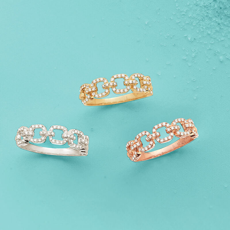 .33 ct. t.w. Diamond Link Ring in 14kt Rose Gold image number 3