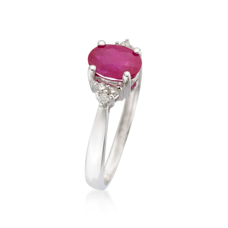 .60 Carat Ruby Ring with Diamond Accents in 14kt White Gold   image number 2