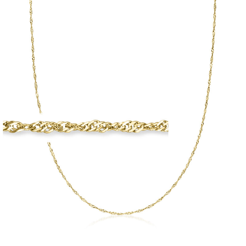 Italian 18kt Yellow Gold Diamond-Cut Singapore-Chain Necklace image number 0
