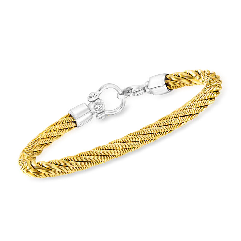 ALOR Men's Yellow Stainless Steel Twisted Cable Bracelet image number 0