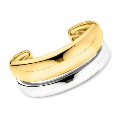 Silver and 14kt Gold-Plated Cuff Bracelet