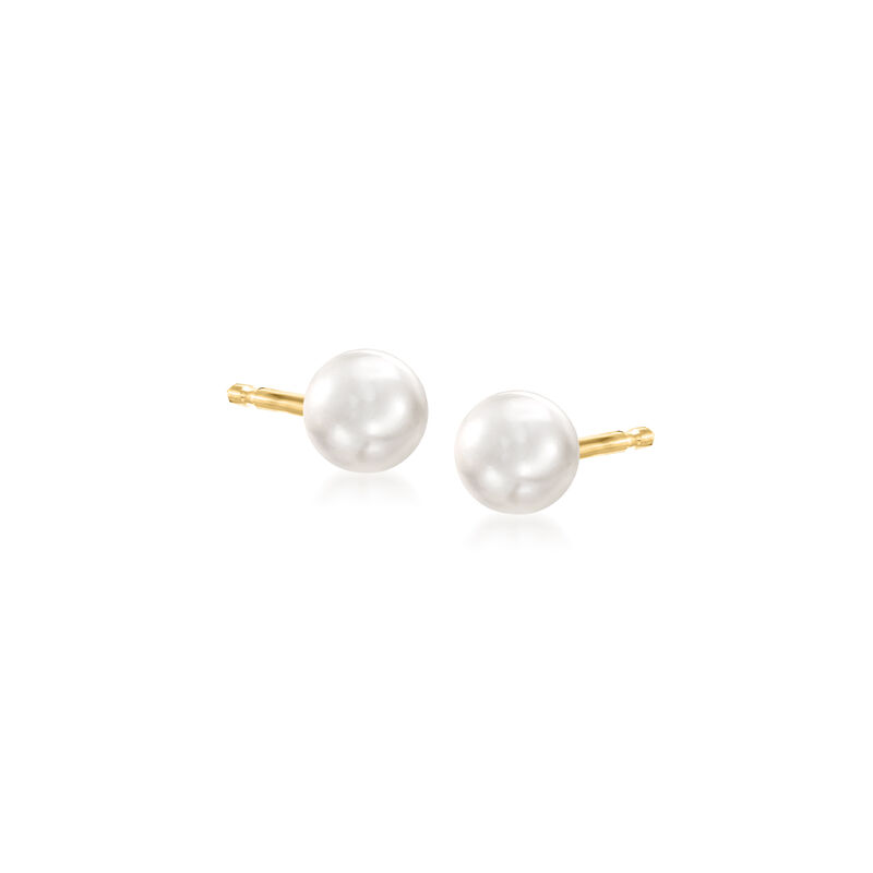 4-5mm Cultured Pearl Stud Earrings in 14kt Yellow Gold  image number 0