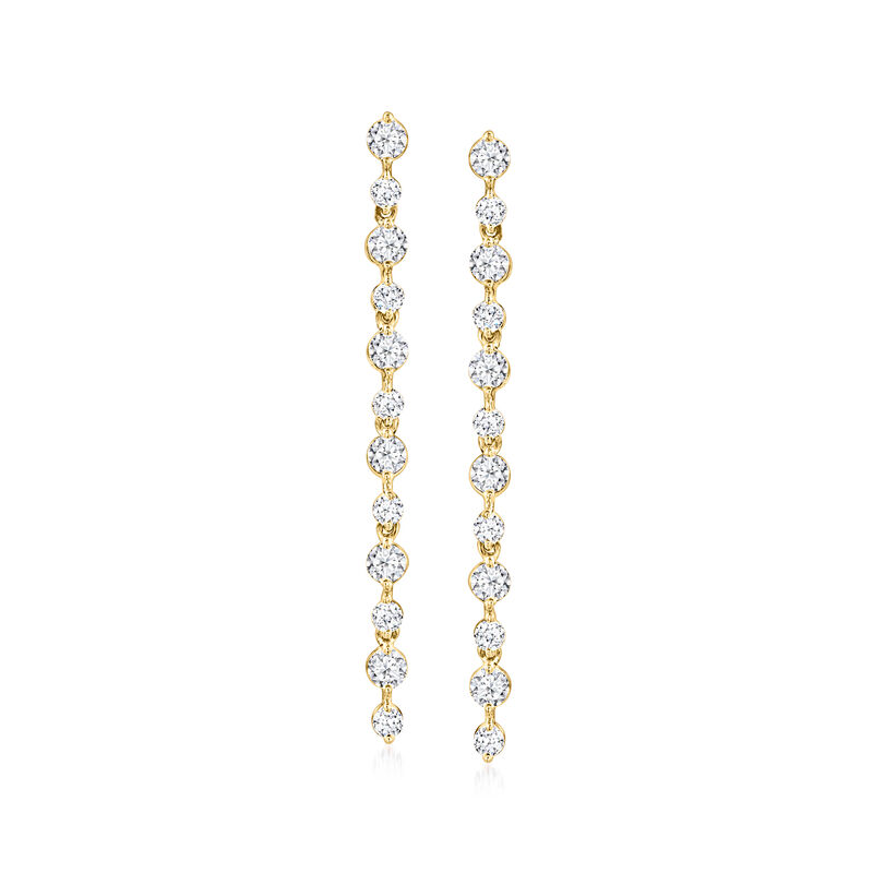 1.00 ct. t.w. Lab-Grown Diamond Linear Drop Earrings in 14kt Yellow Gold  image number 0