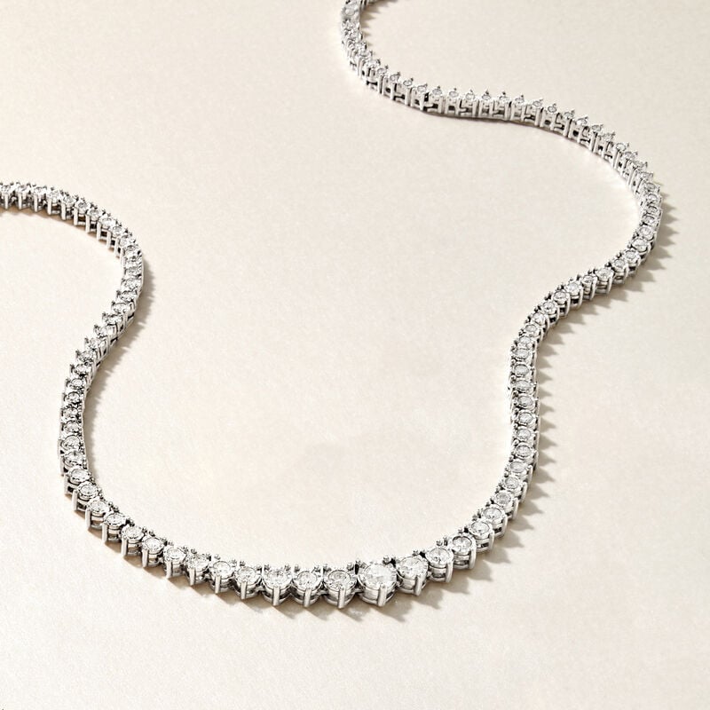 3.00 ct. t.w. Diamond Tennis Necklace in Sterling Silver image number 5