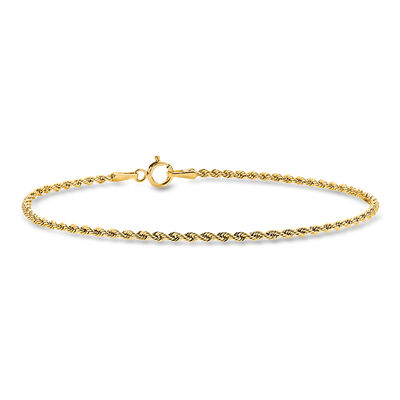 Italian 1.5mm 10kt Yellow Gold Rope-Chain Bracelet