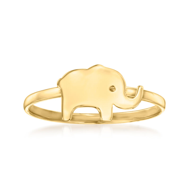 10kt Yellow Gold Tiny Elephant Ring image number 0