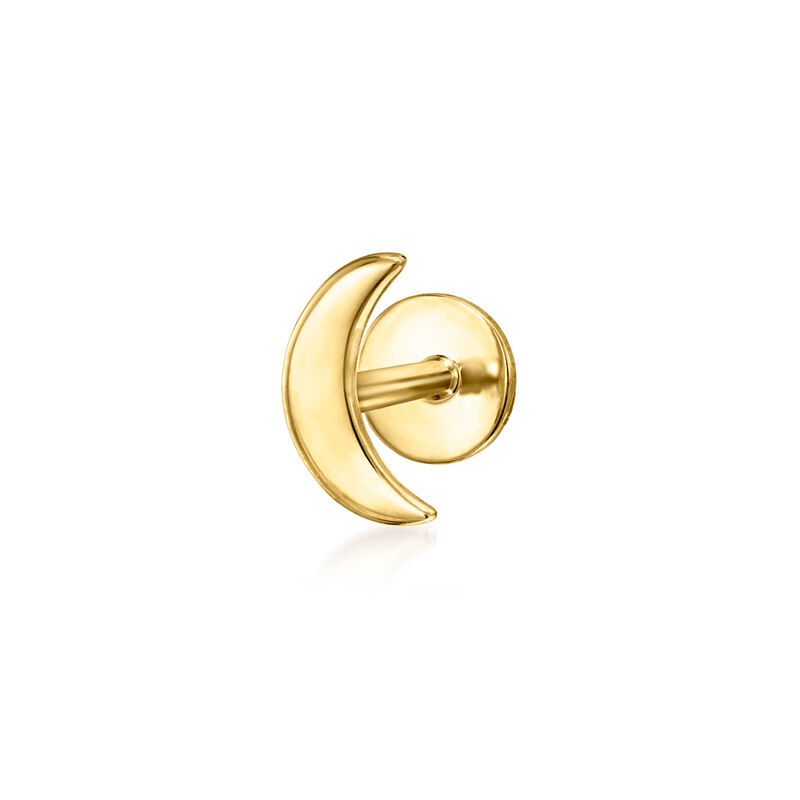 14kt Yellow Gold Moon Single Flat-Back Stud Earring  image number 0