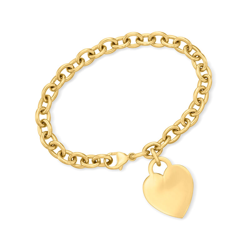 C. 1990 Vintage Tiffany Jewelry 18kt Yellow Gold Heart Charm Bracelet image number 0