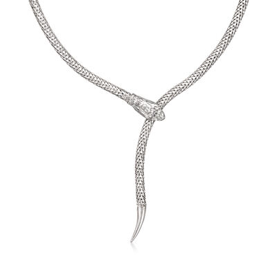 Italian Sterling Silver Adjustable Snake Necklace