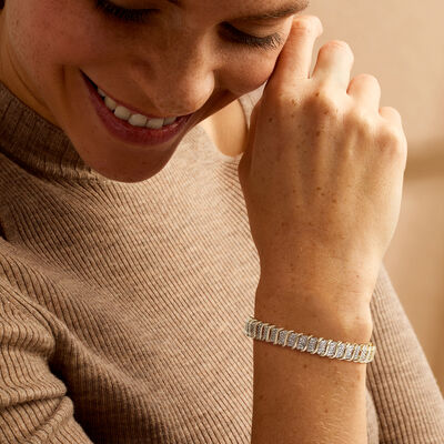 C. 1980 Vintage 3.00 ct. t.w. Diamond S-Link Bracelet in 10kt Yellow Gold