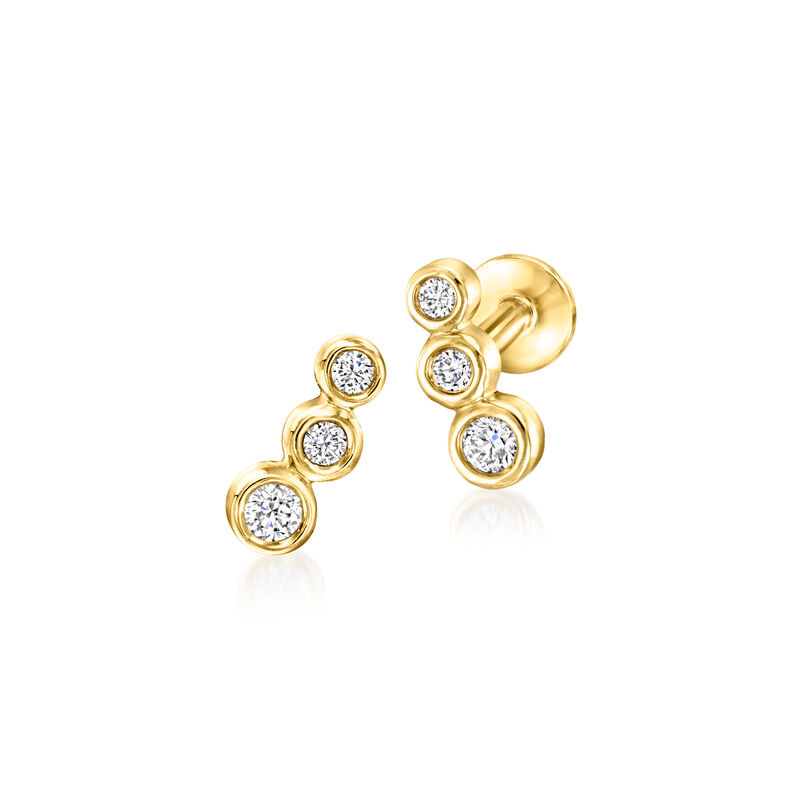 .10 ct. t.w. Bezel-Set Lab-Grown Diamond Flat-Back Stud Earrings in 14kt Yellow Gold  image number 0