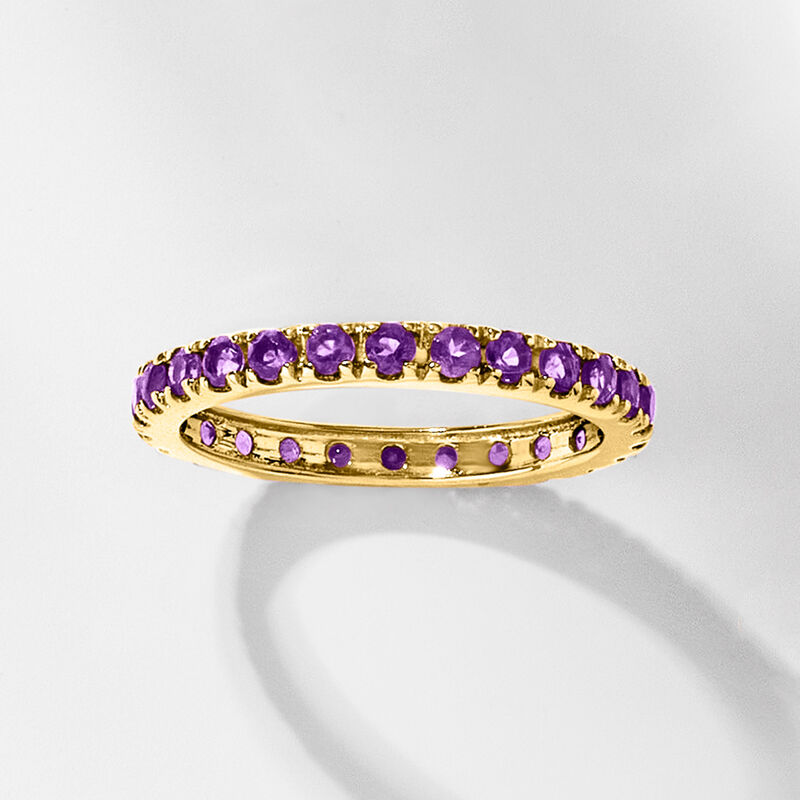 .90 ct. t.w. Amethyst Eternity Band in 14kt Yellow Gold image number 4